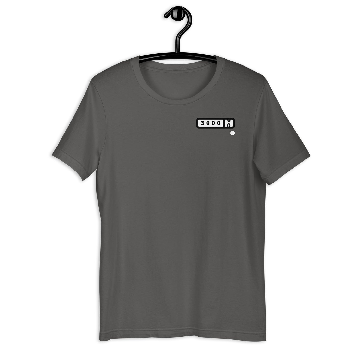 3000-miler Unisex t-shirt (white logo background)